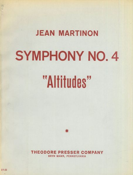 Martinon: Symphony No. 4 ("Altitudes")