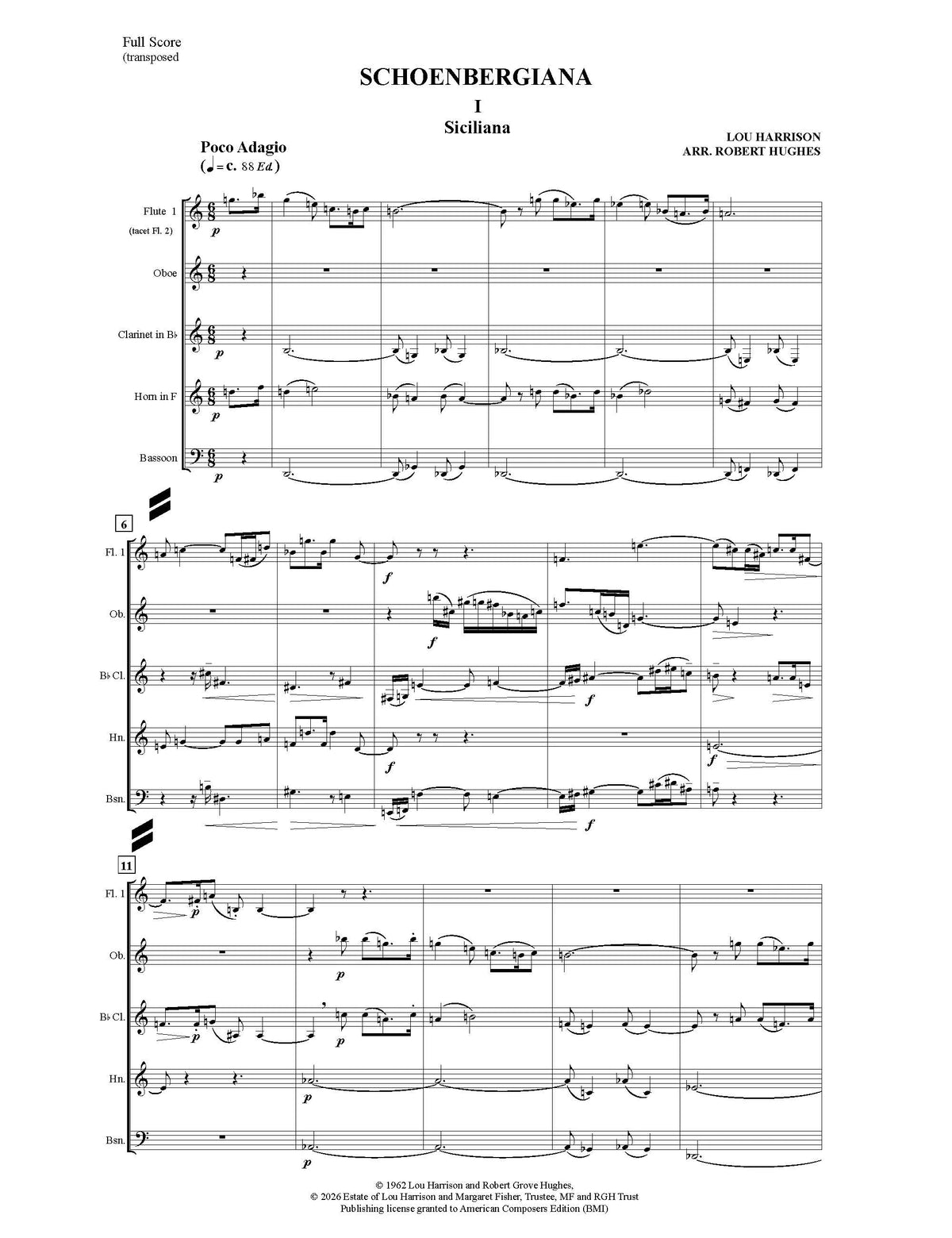 L. Harrison: Schoenbergiana (arr. for wind sextet)