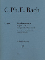 C.P.E. Bach: Gamba Sonatas, Wq. 88, 136, 137 (version for cello)