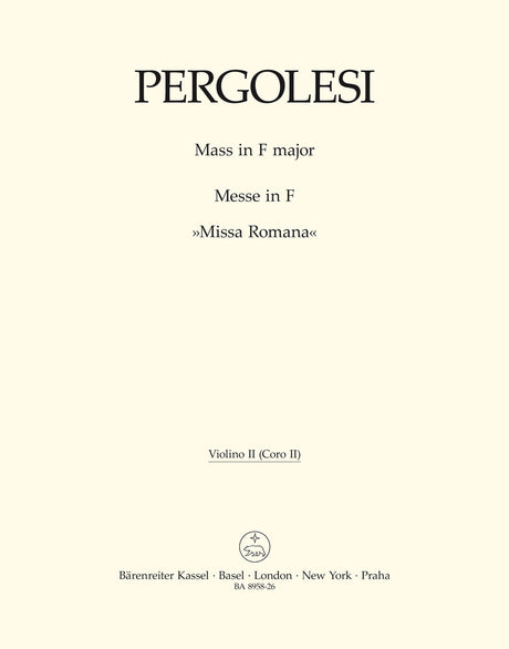Pergolesi: Mass in F Major ("Missa Romana")