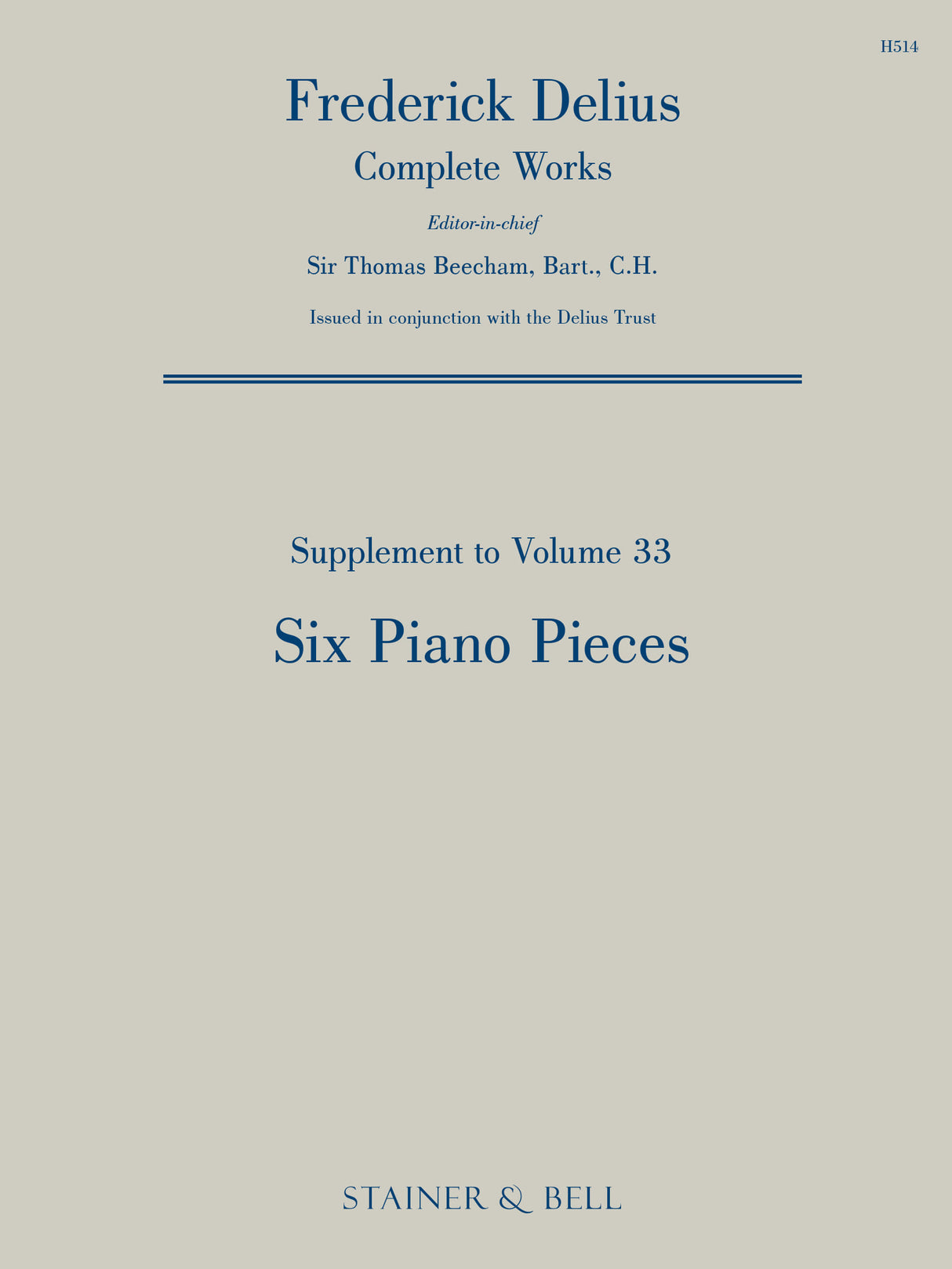 Delius: 6 Piano Pieces