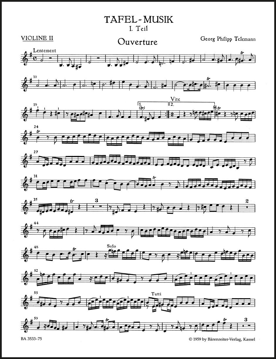 Telemann: Overture Suite and Conclusion in E Minor TWV 55:e1 & 50