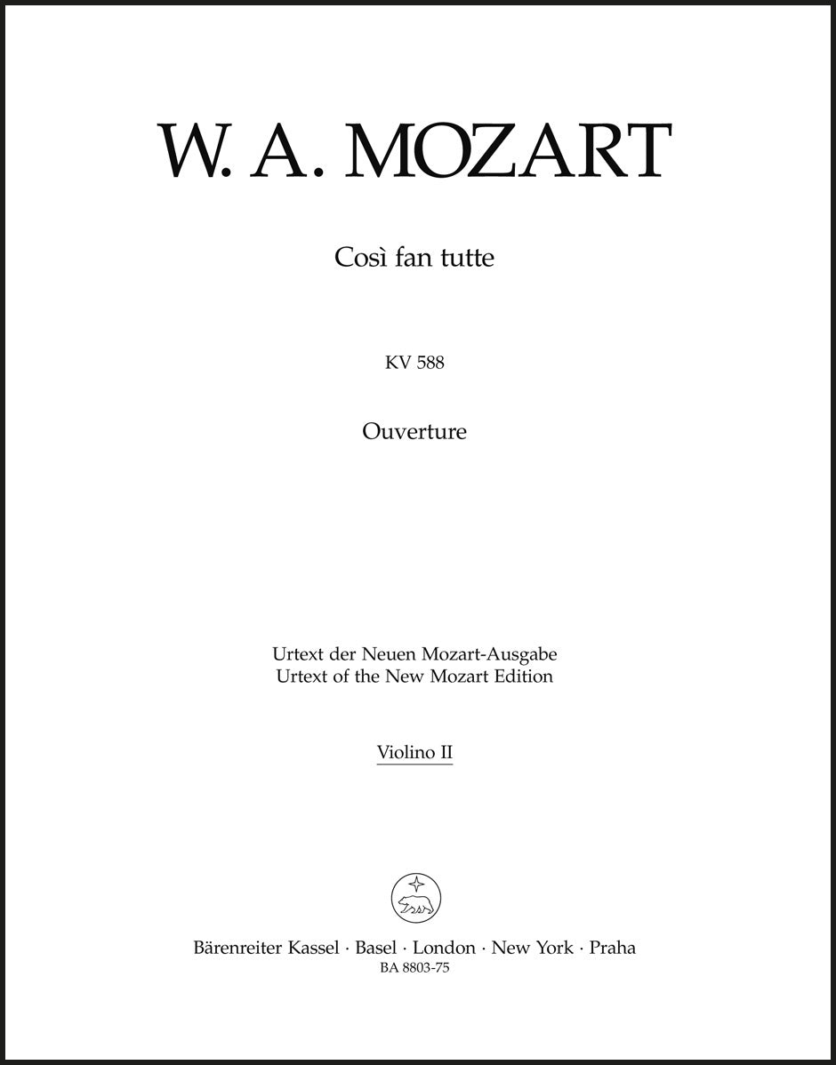 Mozart: Così fan tutte, K. 588 – Ficks Music