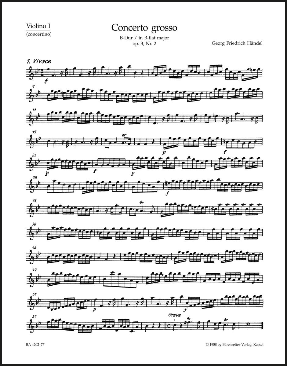 Handel: Concerto grosso in B-flat Major, HWV 313, Op. 3, No. 2