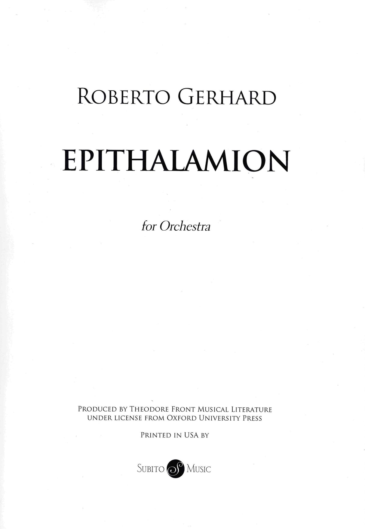 Gerhard: Epithalamion