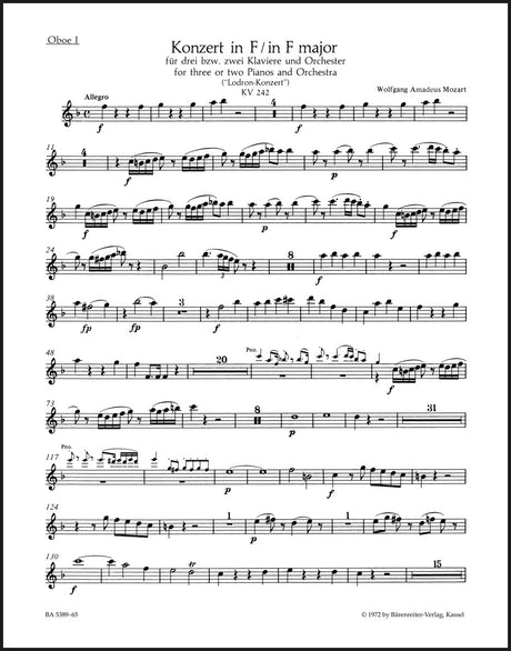 Mozart: Concerto No. 7 for 2 or 3 Pianos, K. 242 ("Lodron Concerto")