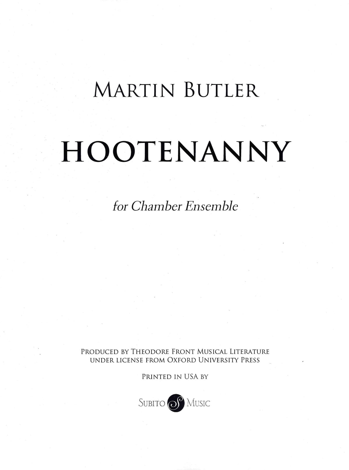 Butler: Hootenanny