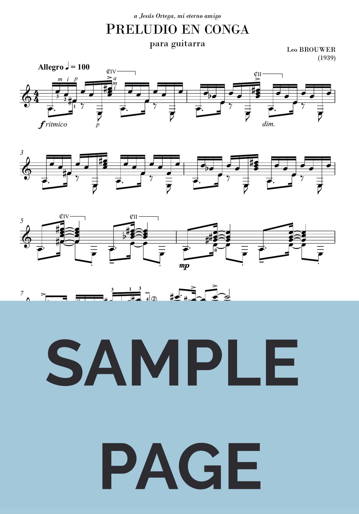 Brouwer: Preludio en conga