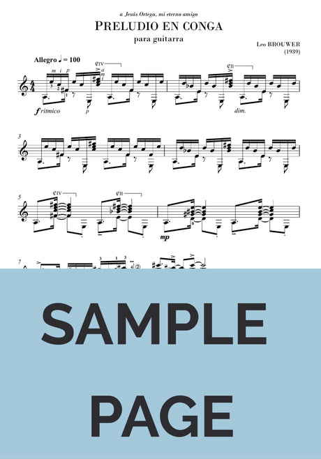 Brouwer: Preludio en conga