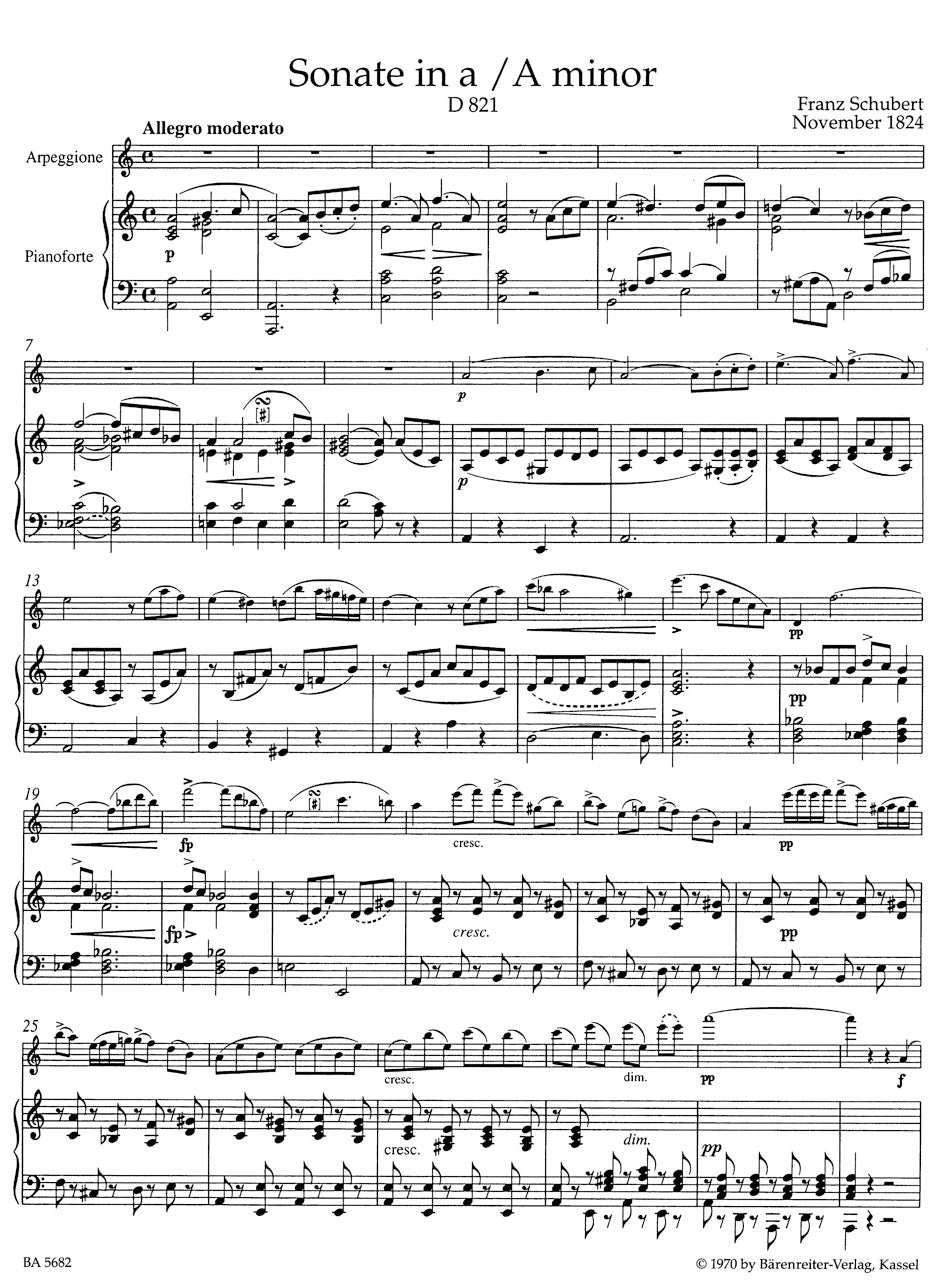 Schubert: Arpeggione Sonata, D 821 (arr. for clarinet) – Ficks Music