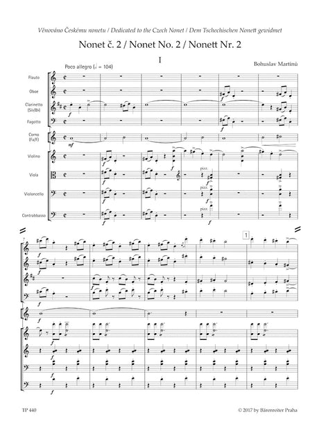 Martinů: Nonet No. 2, H 374