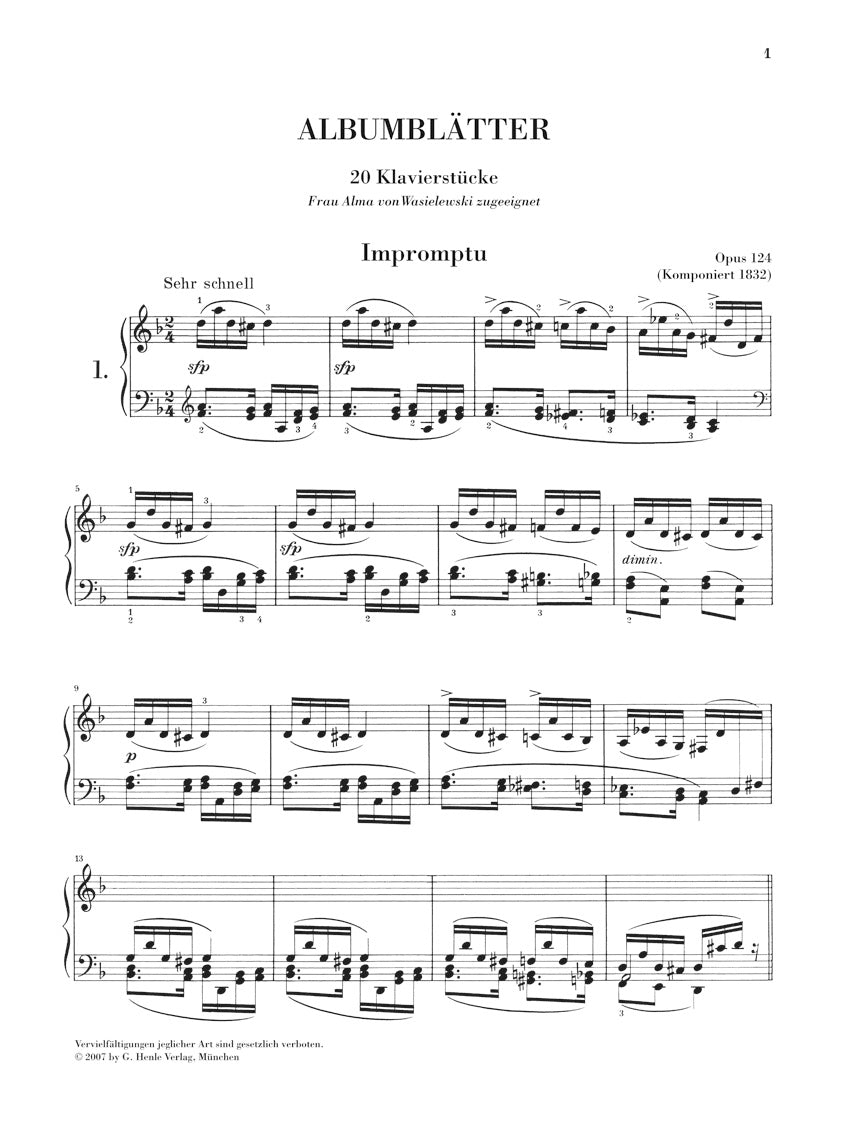 Schumann: Album Leaves, Op. 124 – Ficks Music