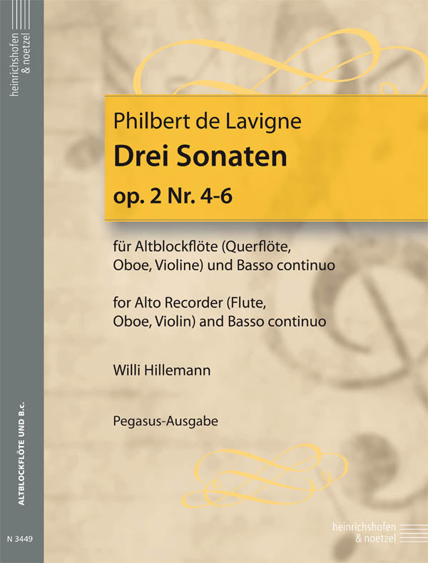 Delavigne: Sonatas, Op. 2, Nos. 4-6 (arr. for recorder & basso)