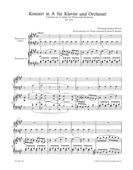 Mozart: Piano Concerto No. 12 in A Major, K. 414