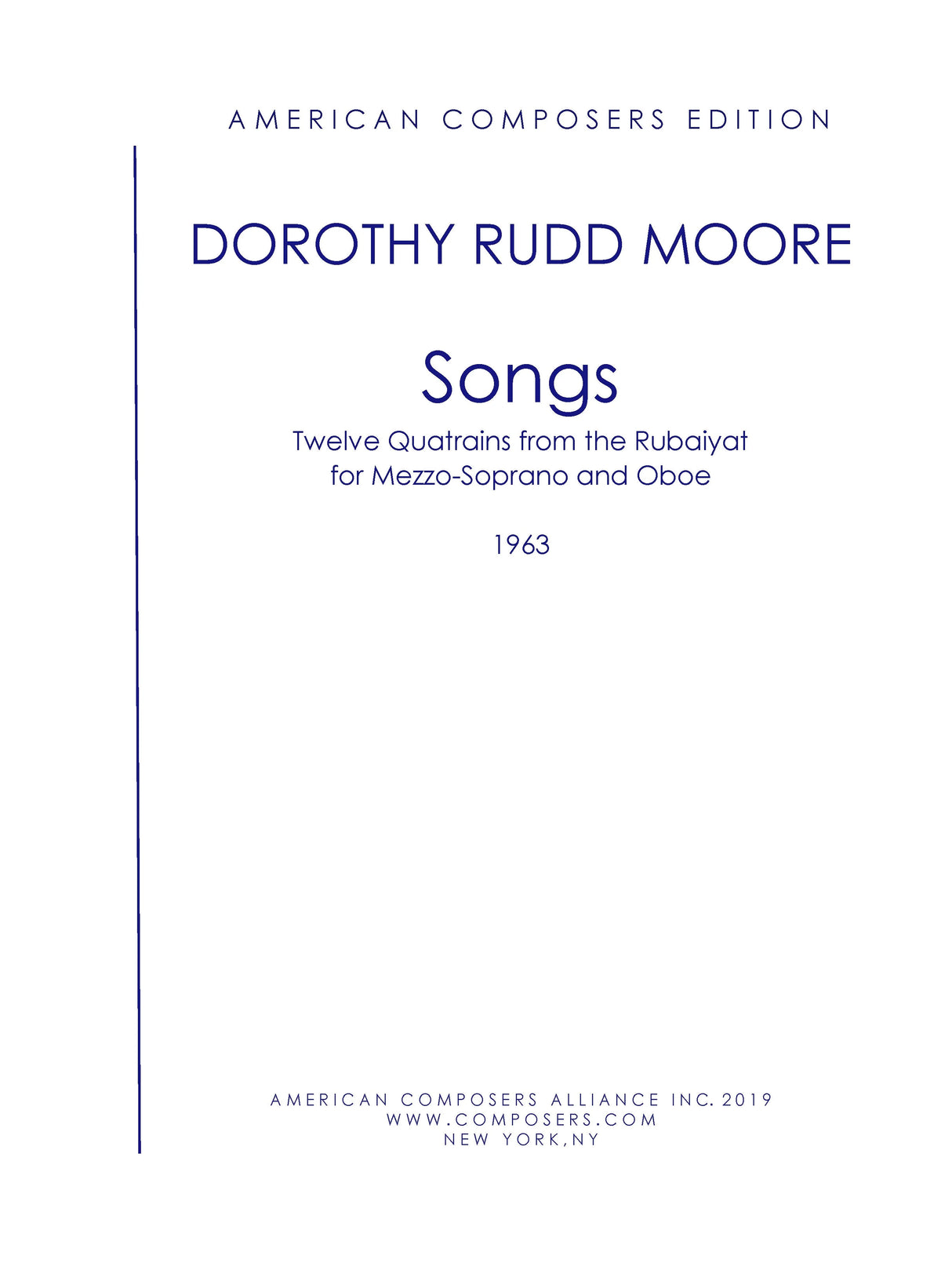 Moore: Songs - Twelve Quatrains From The Rubaiyat