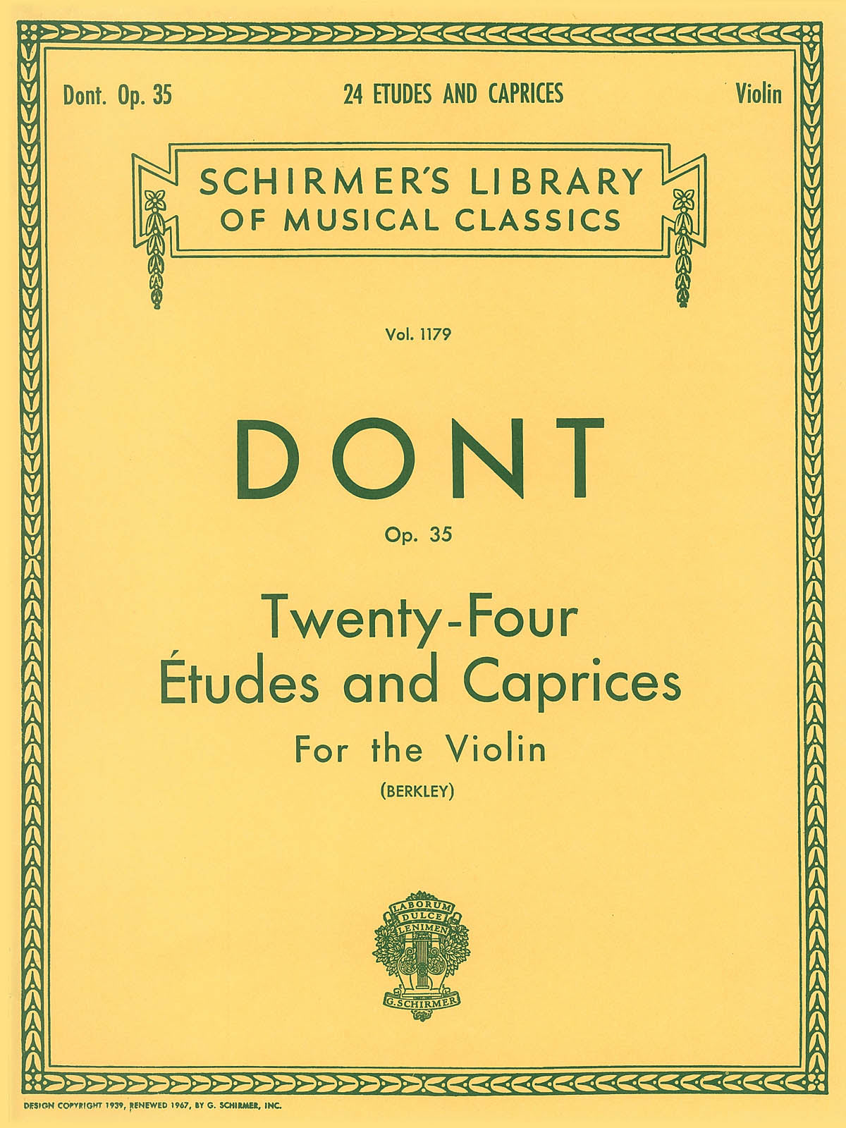 Dont: 24 Etudes and Caprices, Op. 35 – Ficks Music