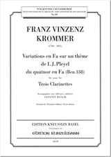 Krommer: Variations on a Theme of Pleyel (arr. for clarinet trio)