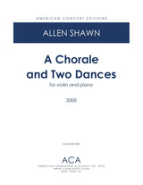 Shawn: A Chorale and Two Dances (Version for Violin & Piano)
