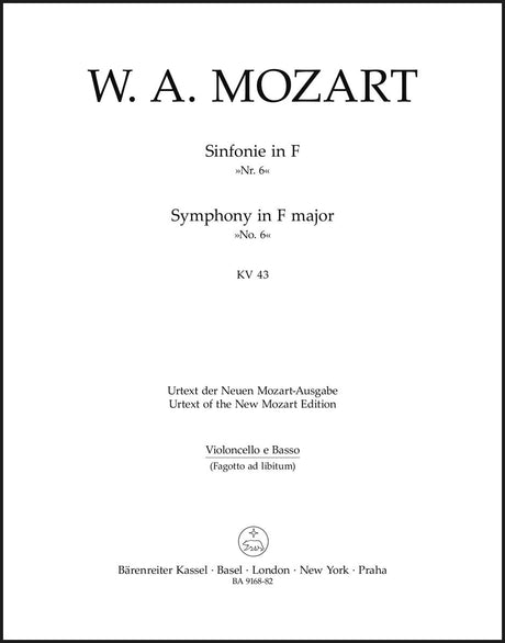 Mozart: Symphony No. 6 in F Major, K. 43
