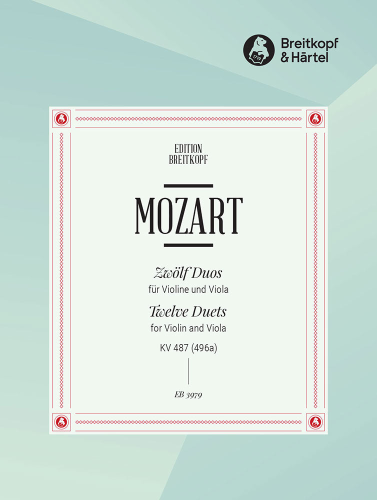 Mozart: 12 Duets, K. 487 (496a) - arr. for violin & viola