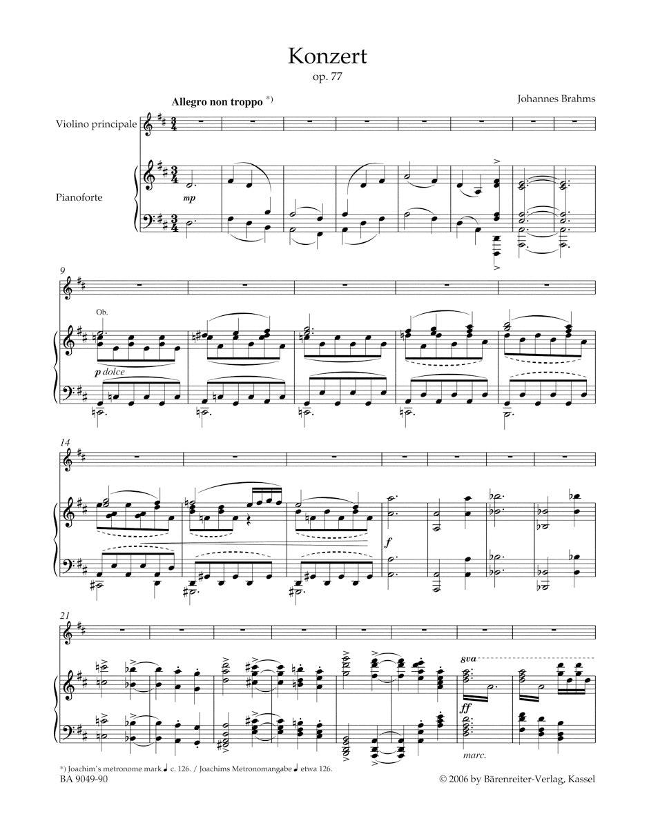 Brahms: Violin Concerto in D Major, Op. 77 – Ficks Music