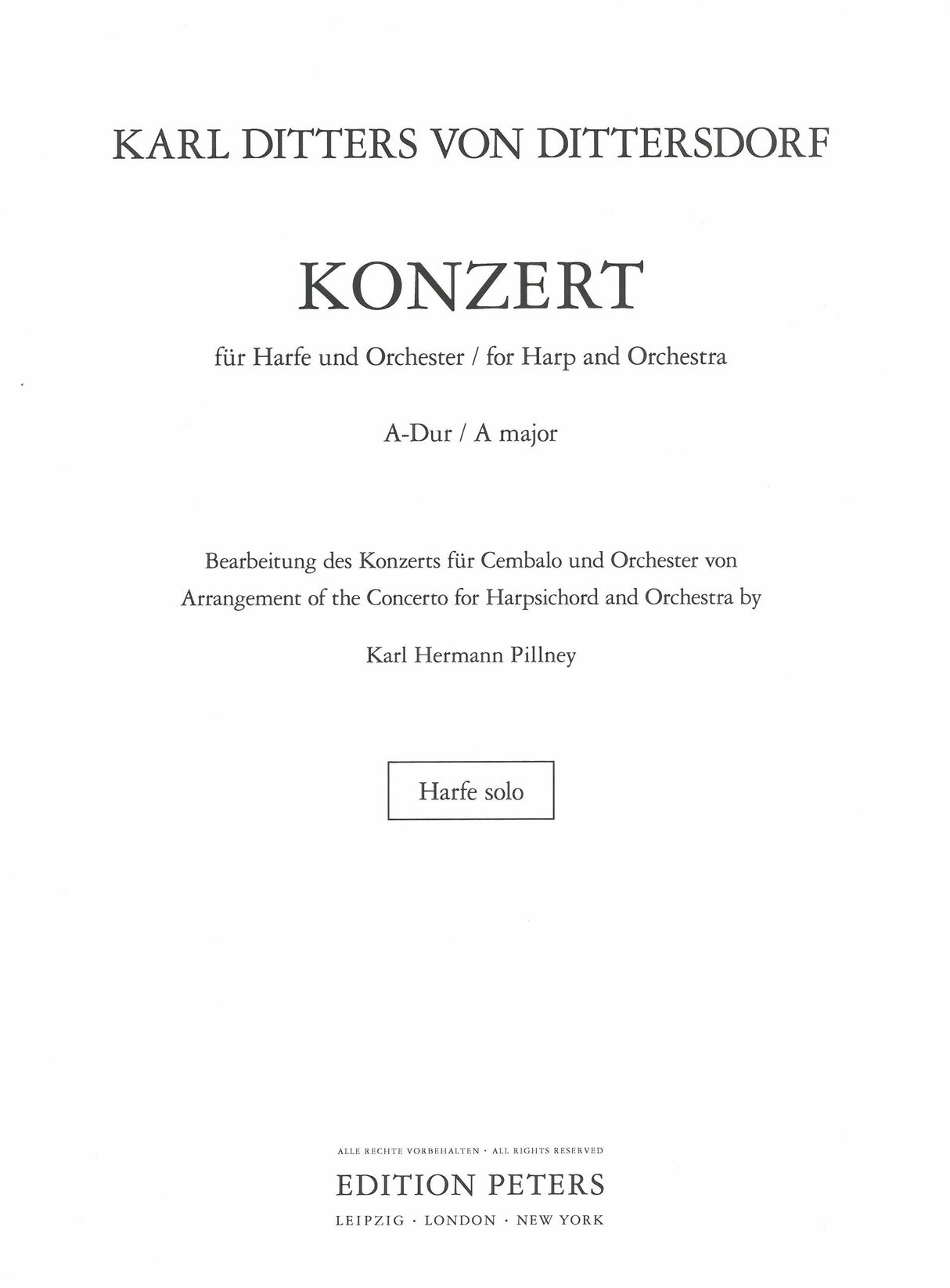 Dittersdorf: Harp Concerto in A Major