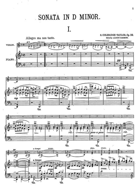 Coleridge-Taylor: Violin Sonata in D Minor, Op. 28