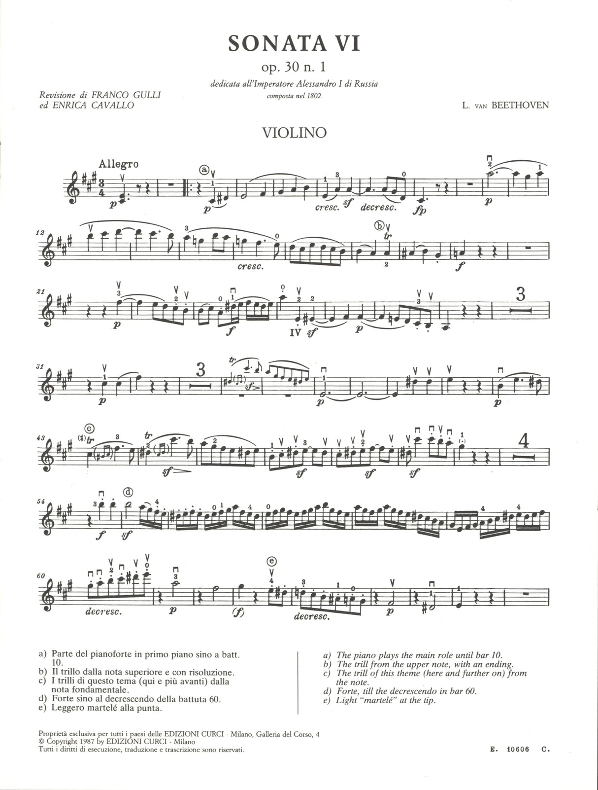 Beethoven: Violin Sonata in A Major, Op. 30, No. 1