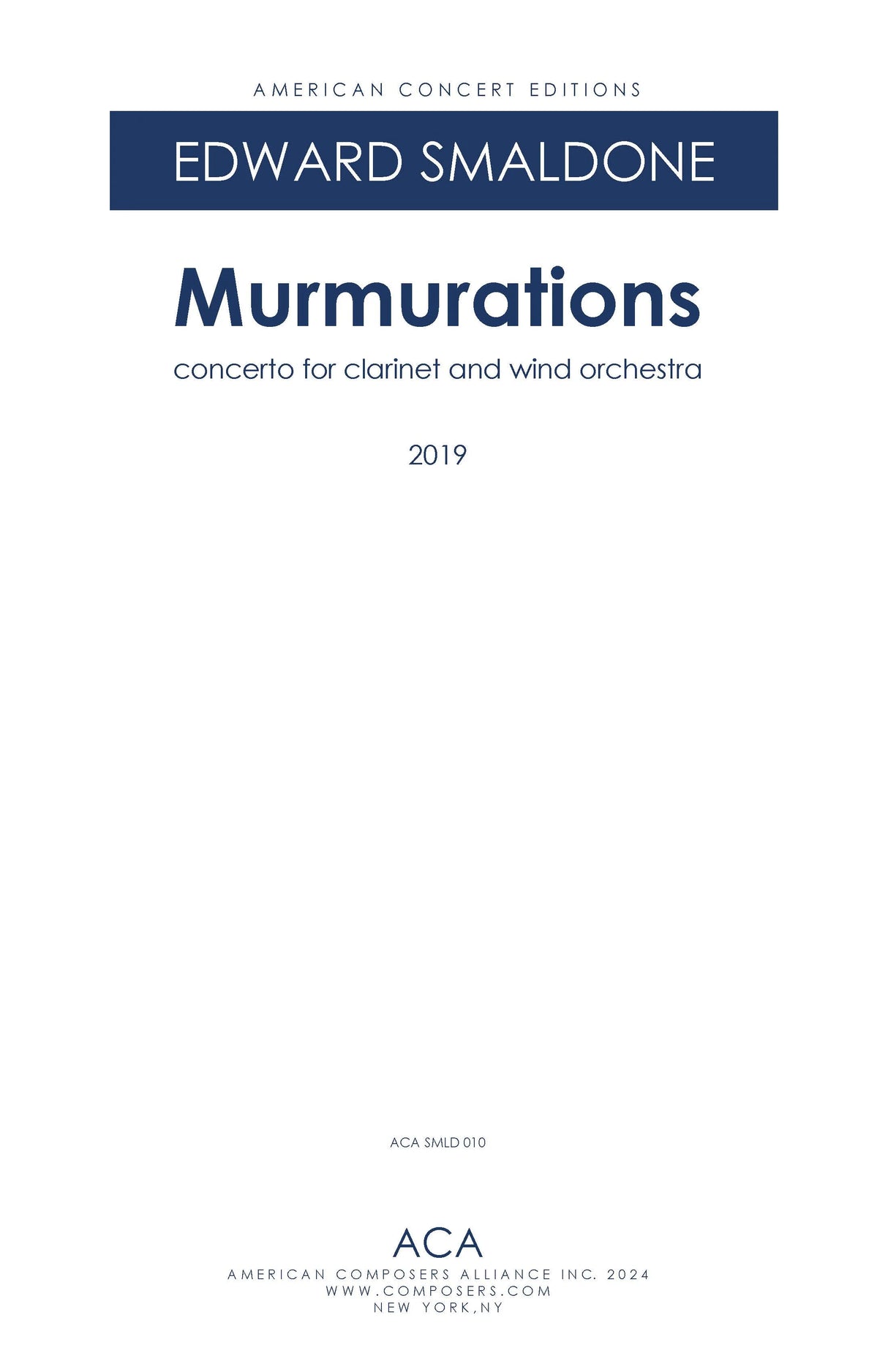 Smaldone: Murmurations - Concerto for Clarinet and Wind Orchestra