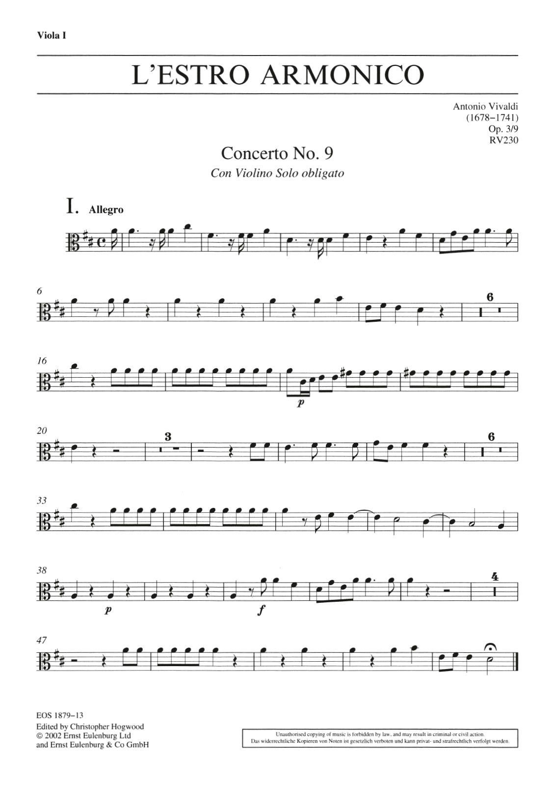 Vivaldi: L'Estro Armonico, RV 230, Op. 3, No. 9