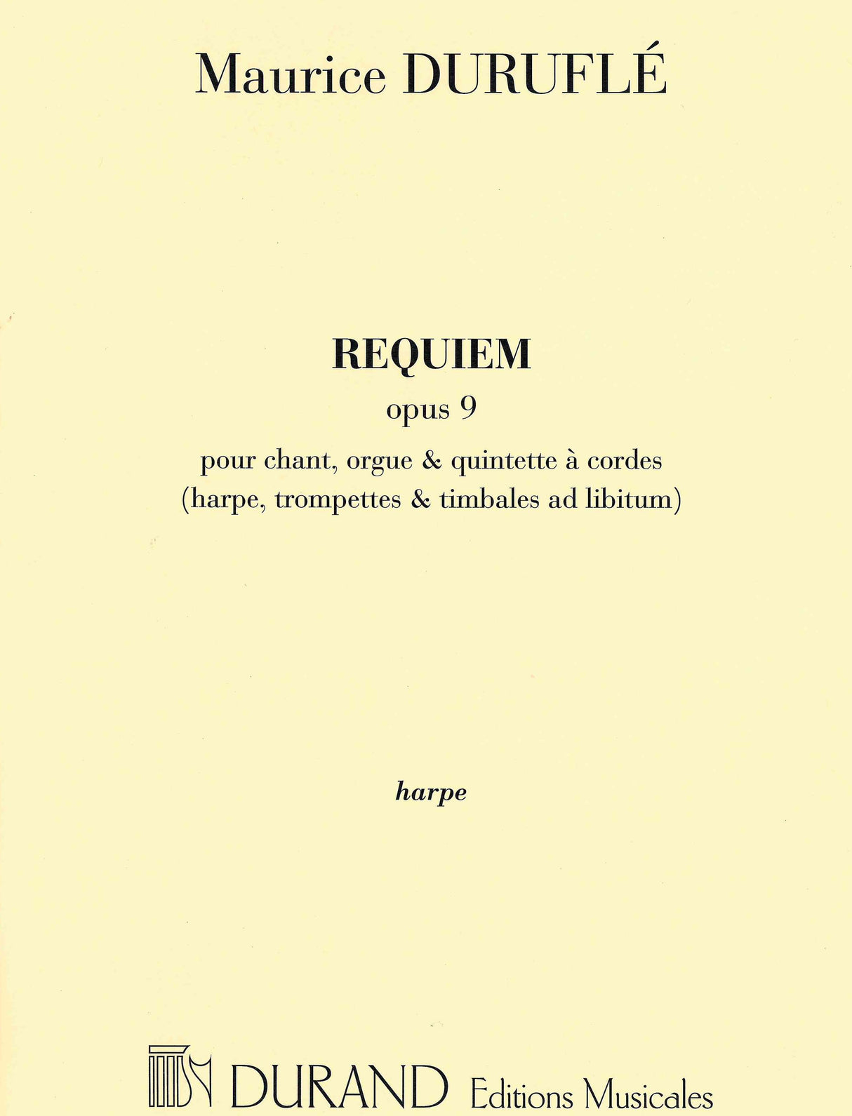 Duruflé: Requiem, Op. 9 - Reduced Orchestration