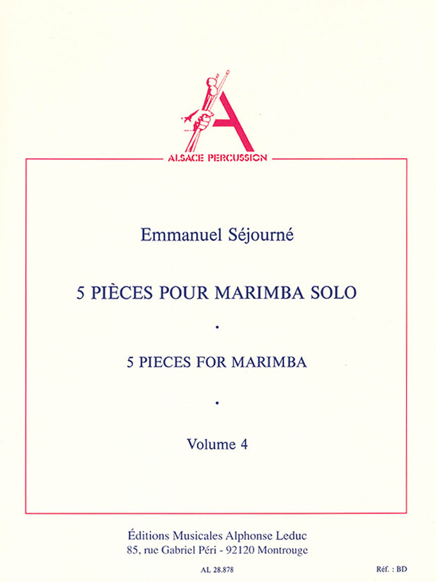 Séjourné: 5 Pieces for Marimba – Ficks Music
