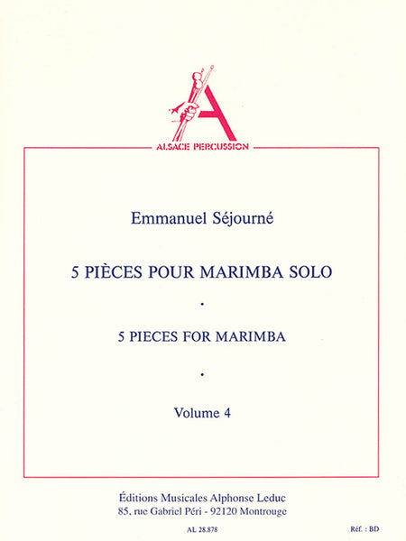 Séjourné: 5 Pieces for Marimba – Ficks Music