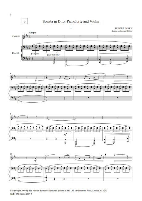 Parry: Violin Sonata in D Major