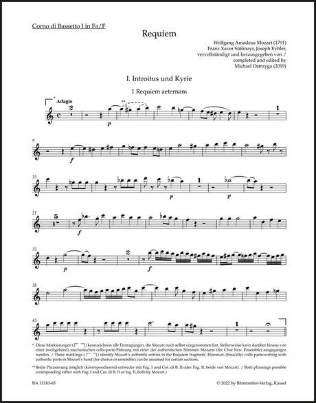 Mozart: Requiem, K. 626 (completed by Ostrzyga)