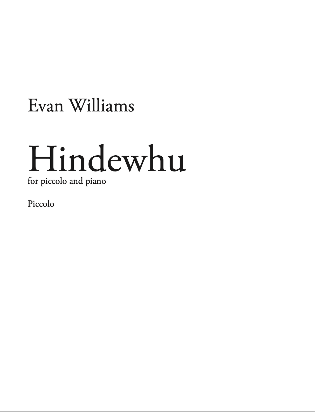 Williams: Hindewhu