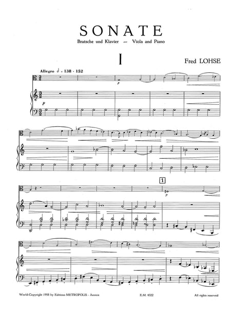 Lohse: Viola Sonata