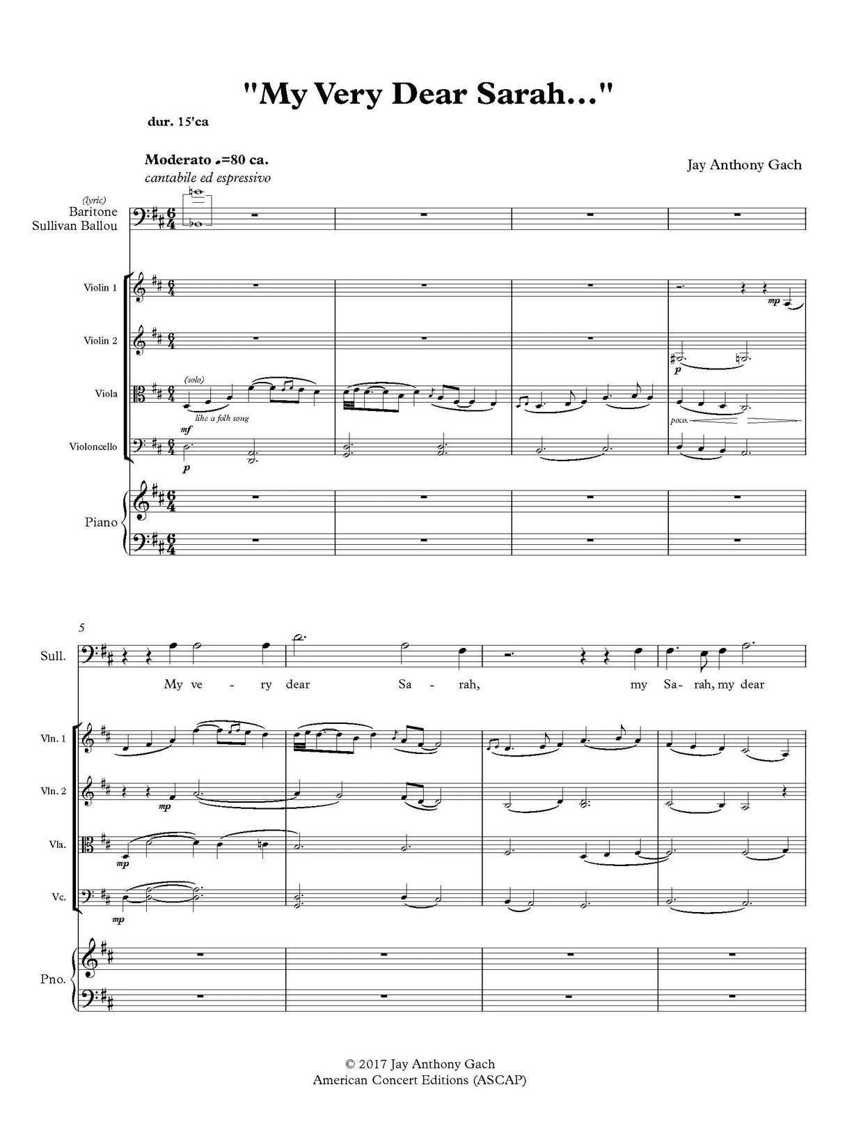 Gach: "My Very Dear Sarah..."