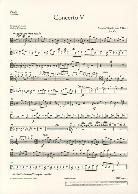 Vivaldi: Flute Concerto No. 5 in F Major, RV 434