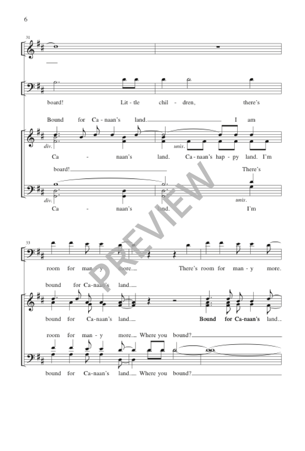 Bound for Canaan's Land (arr. for SATB)