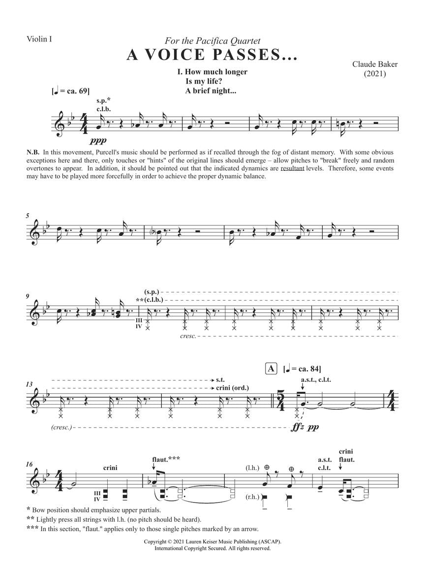 Cl. Baker: A Voice Passes