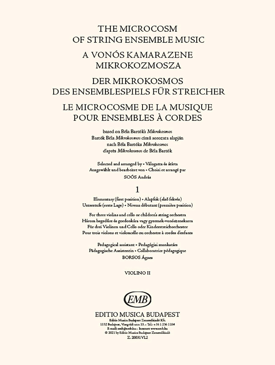 The Microcosm of String Ensemble Music - Volume 1 (Elementary)