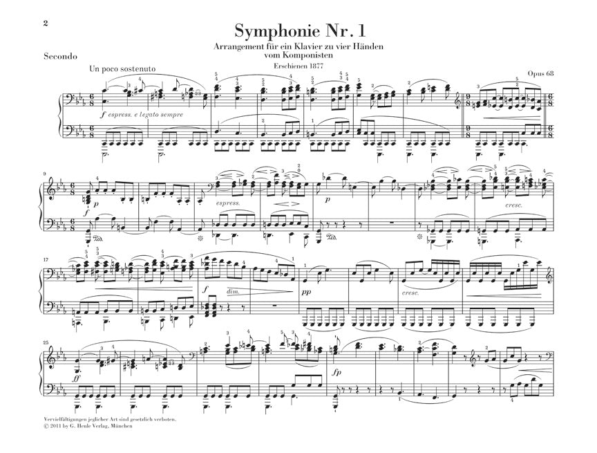 Brahms: Symphonies Nos. 1 & 2 (arr. for piano 4-hands)