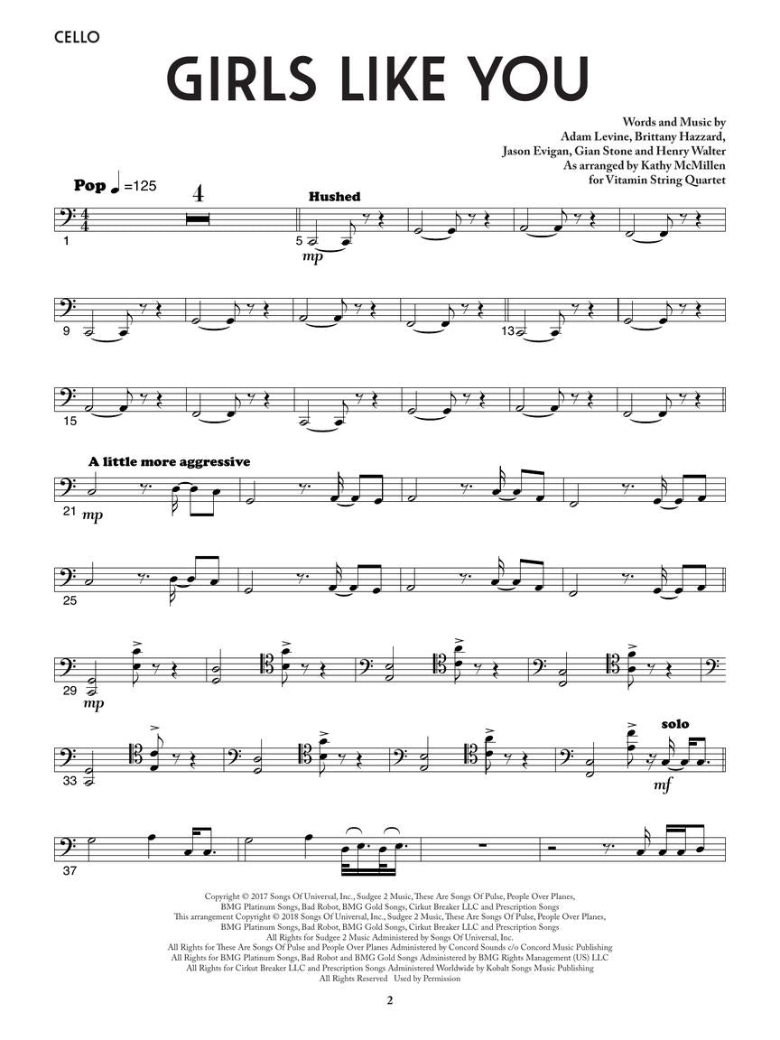 Maroon 5: Girls Like You (arr. for string quartet)