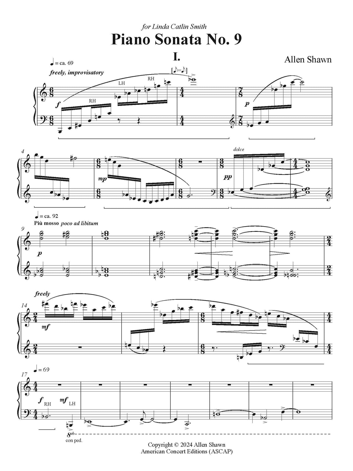 Shawn: Piano Sonata No. 9