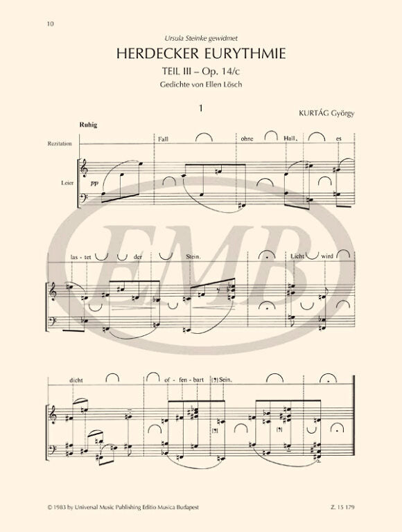Kurtág: Herdecker Eurythmie I-III, Op. 14