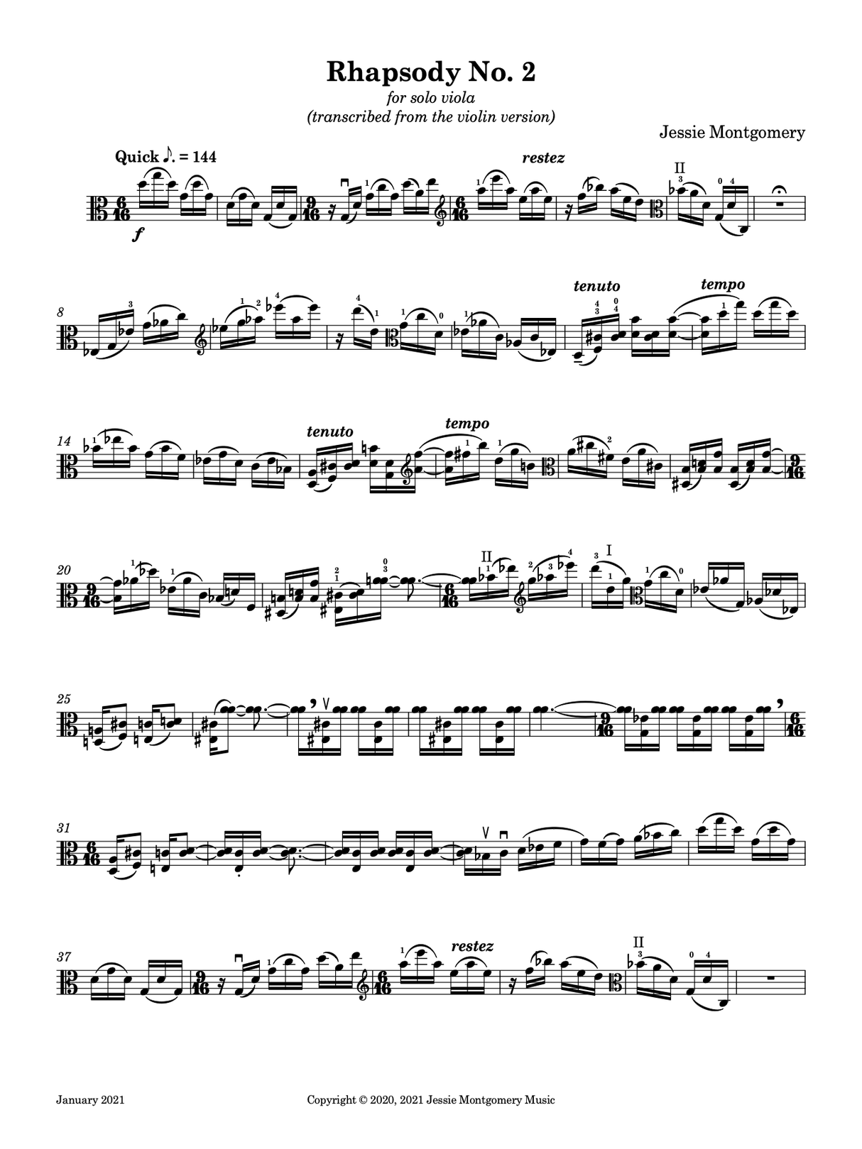 Montgomery: Rhapsody No. 2 (transc. for solo viola)