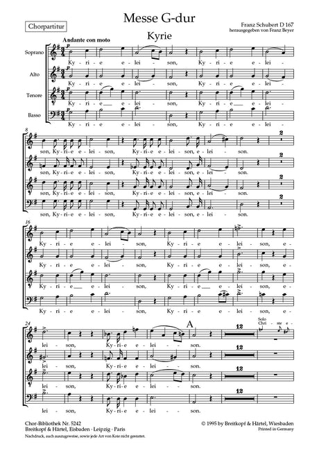 Schubert: Mass in G Major, D 167
