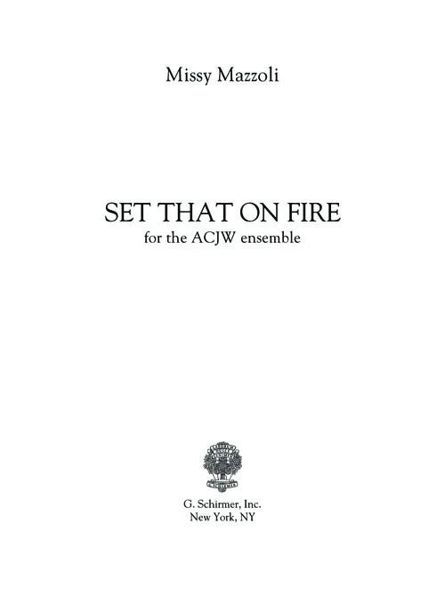 Mazzoli: Set That On Fire