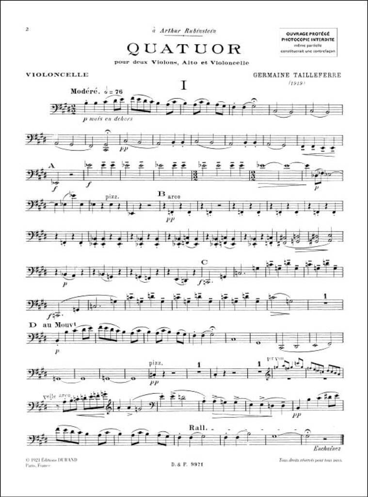 Tailleferre: Quatuor à Cordes